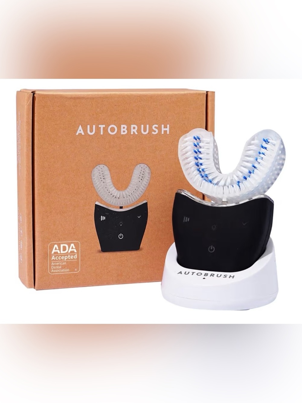 Autobrush Electric U-Shaped Toothbrush in Black and White